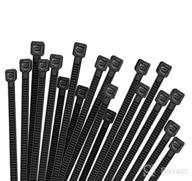 img 1 attached to 🔗 500 Pack Self-Locking Cable Zip Ties - Versatile 4+6+8+10+12-Inch Sizes - 0.16inch Width Nylon - Ideal for Home, Office, Garage & Workshop [Black] review by Jessica Lewis
