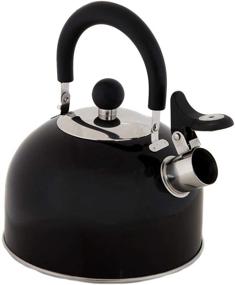 img 1 attached to 🍵 Discover the Perfect 2 Quart Stainless Steel Whistling Tea Kettle by Lily's Home - Ideal Stovetop Tea and Water Boiler for Home, Dorm, Condo or Apartment in Black