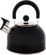 🍵 discover the perfect 2 quart stainless steel whistling tea kettle by lily's home - ideal stovetop tea and water boiler for home, dorm, condo or apartment in black logo