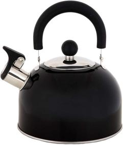 img 4 attached to 🍵 Discover the Perfect 2 Quart Stainless Steel Whistling Tea Kettle by Lily's Home - Ideal Stovetop Tea and Water Boiler for Home, Dorm, Condo or Apartment in Black