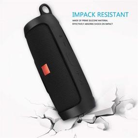 img 3 attached to 🔊 Премиум силиконовый чехол для колонки JBL Charge 3 - прочный дизайн с дополнительным карабином для легкой транспортировки - элегантный черный