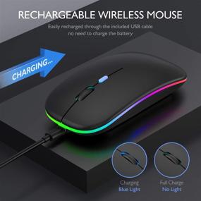 img 2 attached to 🖱️ Rechargeable Bluetooth Mouse for iPad, MacBook Air/Pro, iMac and Chromebook - Black