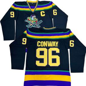 img 4 attached to 🦆 Official Charlie Conway #96 Mighty Ducks Adam Banks #99 Ice Hockey Movie Jersey