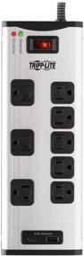 img 1 attached to 💡 Tripp Lite Surge Protector Power Strip: 8-Outlet Metal with USB-A & USB C Charging Ports, 8ft Cord - Enhanced Protection and Convenience (TLM88USBC)