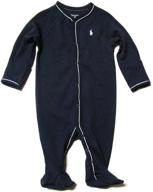 polo ralph lauren kids baby boy's interlock solid coveralls (infant): stylish and comfortable infant outfit logo