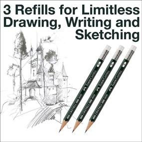 img 2 attached to 🖊️ Набор карандашей Faber-Castell Perfect Pencil - Castell 9000, 3 заправки, карандаш №2, точилка и удлинитель для карандаша