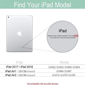 img 3 attached to 📱 Feams Slim Lightweight PU Leather Case with Smart Auto Sleep Flip Stand Cover for iPad 5th/6th Generation, iPad Air 1/2 - Green Marble Design - Fits iPad 9.7 inch 2017/2018