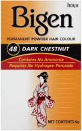 bigen dark chestnut powder hair color #48 - 0.21 oz (case of 6) logo