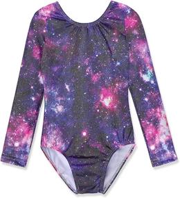 img 4 attached to 🌈 Sparkling Gymnastics Leotards for Girls: Dance-Wear featuring Unicorn, Rainbow, Mermaid with Fancy Pink, Purple and Clouds