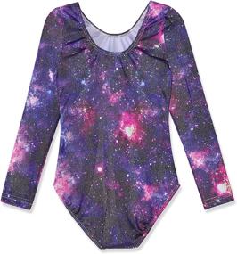 img 3 attached to 🌈 Sparkling Gymnastics Leotards for Girls: Dance-Wear featuring Unicorn, Rainbow, Mermaid with Fancy Pink, Purple and Clouds