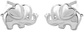 img 4 attached to Elephant Earrings Sterling Hypoallergenic Sensitive Girls' Jewelry and Earrings