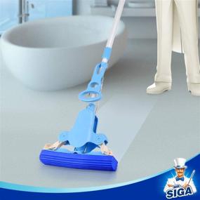 img 2 attached to MR.SIGA Blue Sponge Mop: Super Absorbent Head & Telescopic Handle for Effortless Cleaning