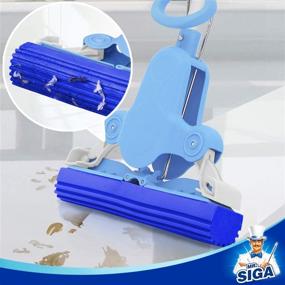 img 3 attached to MR.SIGA Blue Sponge Mop: Super Absorbent Head & Telescopic Handle for Effortless Cleaning