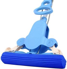 img 4 attached to MR.SIGA Blue Sponge Mop: Super Absorbent Head & Telescopic Handle for Effortless Cleaning