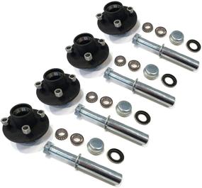 img 4 attached to 🚚 The ROP Shop (4 Pack) Trailer Axle Kits with 4x4 Bolt Idler Hub & 1 Inch Round BT8 Spindle