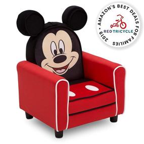 img 2 attached to 🐭 Disney Mickey Mouse Figural Upholstered Kids Chair by Delta Children