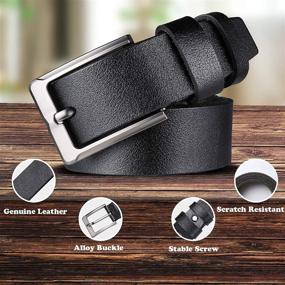 img 3 attached to 🤠 Western Style Leather Belts with Regular Buckle - Enhance Your Outfit!