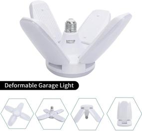 img 2 attached to 💡 60W Adjustable Trilights LED Garage Ceiling Light - 2 Pack, 6000Lumens, 6000k Nature Light, High Bright Garage Lighting for Garage and Warehouse