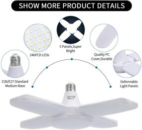 img 3 attached to 💡 60W Adjustable Trilights LED Garage Ceiling Light - 2 Pack, 6000Lumens, 6000k Nature Light, High Bright Garage Lighting for Garage and Warehouse