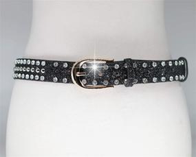 img 2 attached to 🌟 Sparkling Women's Sequin Belts: Spatart Rhinestone Jeweled Belts in Black, Silver, and Gold