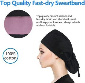 img 1 attached to QBA Working Adjustable Sweatband Ponytail