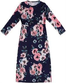 img 3 attached to 🌸 Stylish QIJOVO Floral Maxi Dress with Pockets & Sleeves - Perfect for Holiday