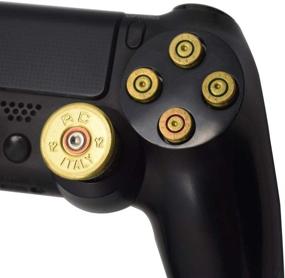 img 1 attached to 🎮 Enhance Your PS4 Controllers with TOMSIN Gold Metal Bullet Buttons & Bullet Joystick Thumbstick