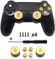 🎮 enhance your ps4 controllers with tomsin gold metal bullet buttons & bullet joystick thumbstick логотип