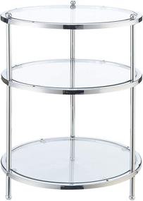 img 4 attached to 🌟 Convenience Concepts Royal Crest 3 Tier Round End Table: Stylish Chrome/Glass Design for Easy Organization