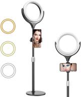 🌟 8-inch dimmable led ring light with stand, phone holder, and desk mount - perfect for computer selfies, youtube videos, tiktok, live streaming, makeup, and photography - featuring 3 light modes (black) logo