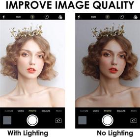 img 2 attached to 🌟 8-Inch Dimmable LED Ring Light with Stand, Phone Holder, and Desk Mount - Perfect for Computer Selfies, YouTube Videos, TikTok, Live Streaming, Makeup, and Photography - Featuring 3 Light Modes (Black)