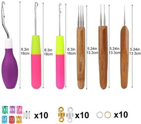 img 3 attached to 💇 136 Pieces Dreadlocks Crochet Hook Set with Headwear, Hair Locking Tool - 1 Hook, 2 Hooks, 3 Hooks Included. Braid Craft, Soft Grip Dreadlock Crochet Needle for Perfect Hairstyling