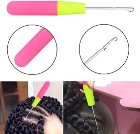 img 2 attached to 💇 136 Pieces Dreadlocks Crochet Hook Set with Headwear, Hair Locking Tool - 1 Hook, 2 Hooks, 3 Hooks Included. Braid Craft, Soft Grip Dreadlock Crochet Needle for Perfect Hairstyling
