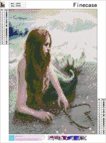 img 2 attached to 🧜 Full Drill 5D Diamond Painting Kit - Love Mermaid Cross Stitch Arts Craft for Canvas Wall Decor, DIY Diamond Painting Kits for Adults 12X16 inch