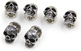 img 3 attached to Black Skull Cufflinks Tuxedo Accessories