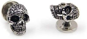 img 1 attached to Black Skull Cufflinks Tuxedo Accessories