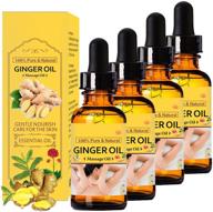 🌿 ginger oil 4-pack for lymphatic drainage and massage therapy, sore muscle relief, spa massage oils - promotes cold repellency, swelling reduction, and overall body health logo