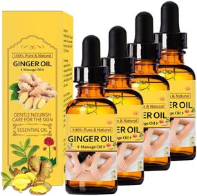 img 4 attached to 🌿 Ginger Oil 4-Pack for Lymphatic Drainage and Massage Therapy, Sore Muscle Relief, SPA Massage Oils - Promotes Cold Repellency, Swelling Reduction, and Overall Body Health