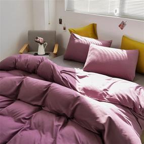 img 1 attached to 🛏️ Karever Queen Comforter Set - Pale Mauve Faded Purple Color Bedding - 3-Piece Solid Color Blanket Set - Hotel Quality Lightweight Women Girls Comforter Set - Queen Size