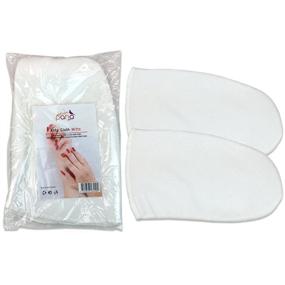 img 4 attached to White Pana Brand Reusable Mitts for Thermal Cloth Insulated Paraffin Wax Heat Therapy Spa Treatments/Self Tanning