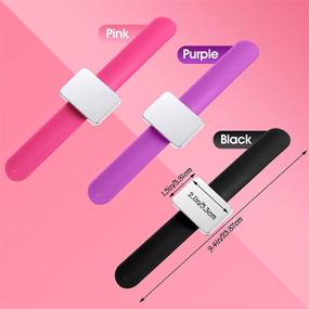 img 3 attached to 🧵 Convenient Magnetic Wrist Sewing Pincushion & Stainless Steel Pintail Comb Set for Girls - Black, Purple, Rose Red