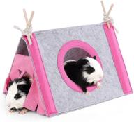 🏞️ vibrant sky blue, pink, purple, green & strawberry red guinea pig hideout: cozy fleece forest hideaway for guinea pigs, ferrets, chinchillas, rats, bunny & other small animals - no metal fences logo