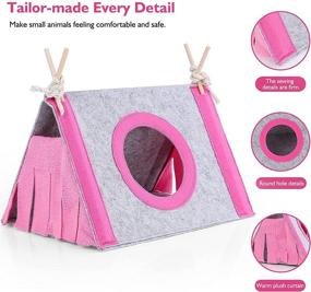 img 1 attached to 🏞️ Vibrant Sky Blue, Pink, Purple, Green & Strawberry Red Guinea Pig Hideout: Cozy Fleece Forest Hideaway for Guinea Pigs, Ferrets, Chinchillas, Rats, Bunny & Other Small Animals - No Metal Fences