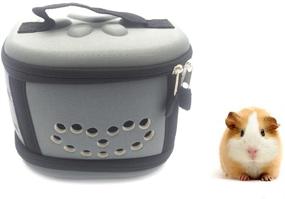 img 2 attached to Compact Poodle Carrier Cage - Portable Travel Bag for Small Pets - Hamster, Hedgehog, Mouse, Rat, Sugar Glider, Squirrel, Chinchilla, Rabbit, Ferret