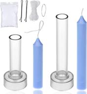 🕯️ taper candle mold set with 2 pillar candle molds - ideal for crafting emergency, chime, and table candles - includes 30 ft. of wick, 1 lead wire, mold sealer, and 2 candle wick clips as bonus gifts. logo