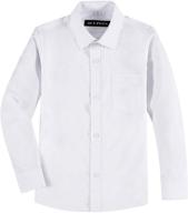 👔 aoliwen boys' solid long sleeve dress shirt: top-quality uniform button down shirts for school logo