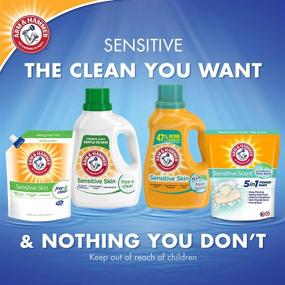 img 2 attached to 🧼 ARM & HAMMER Sensitive Skin Free & Clear Liquid Laundry Detergent: 50 Loads, 75 Fl oz