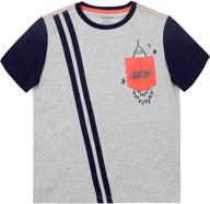 👕 taimoon boys' gray stripe contrast t-shirt for boys' clothing logo