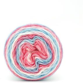 img 4 attached to 🧶 Cotton Acrylic Yarn Cake, Knittogether Angel Cake: Soft Worsted Weight Yarn for Crocheting and Knitting. Cotton/Acrylic Blend Yarn - 63% Cotton 37% Acrylic. 5.29OZ / 336Yds. Color: Pink Red Blue