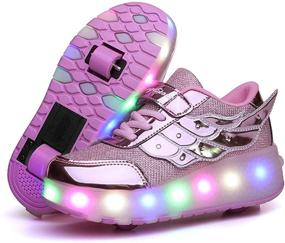 img 3 attached to 👟 Детские роликовые коньки Ufatansy: колеса с подсветкой LED, заряжаемые через USB - отличные кроссовки для девочек и мальчиков в качестве подарков на Рождество.